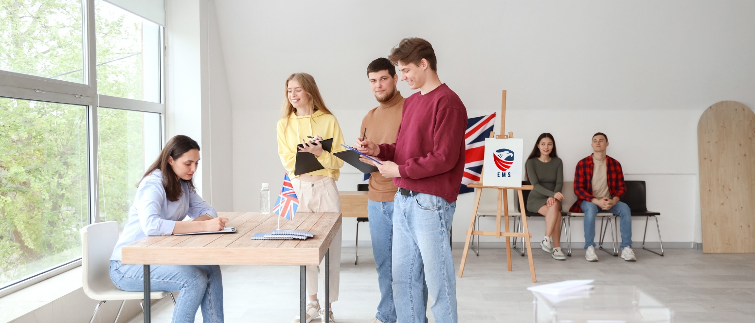 Group of people gathered around a table and waiting for the uk visit visa to approved
